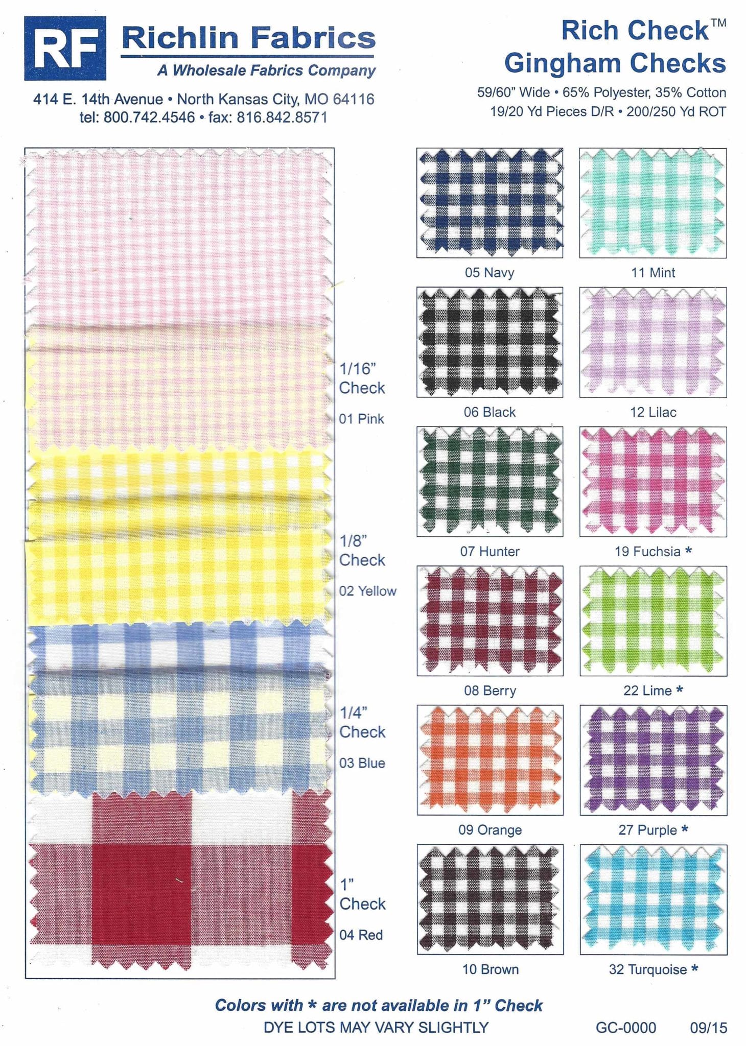 RichCheck® Gingham Check Richlin Fabrics