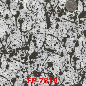 45" Cotton Black Paint Splatter on White Print *Limited Stock*