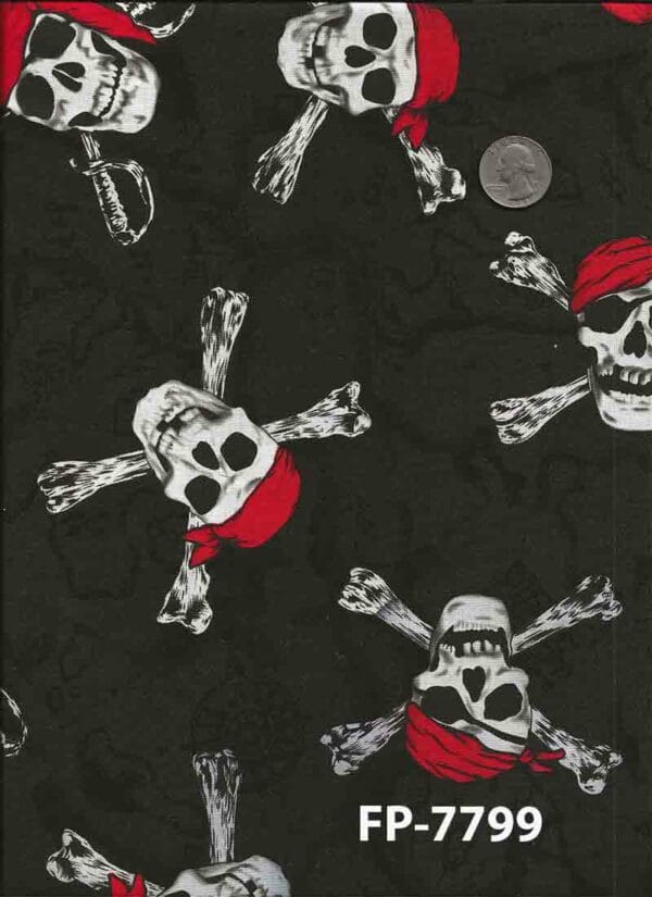 45" Cotton Pirates Skull & Crossbones *Limited Stock* - Image 2