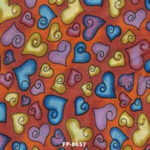 60" Colorful Hearts Print